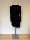 RELIGION BLACK STRETCH JERSEY WITH SHEER PANEL OVERLAY DRESS SIZE XS