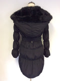 STAR BY JULIEN MACDONALD BLACK FEATHER & DOWN PADDED COAT SIZE 8