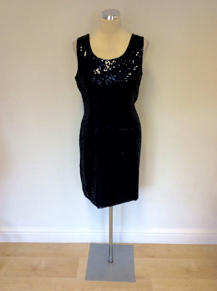 DEBUT DARK BLUE HAND EMBELISHED SEQUINED DRESS SIZE 16