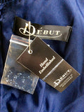 DEBUT DARK BLUE HAND EMBELISHED SEQUINED DRESS SIZE 16
