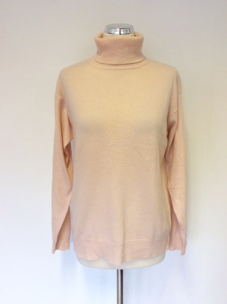 CASHMERE SUTTON STUDIO LIGHT PINK POLO NECK JUMPER SIZE L