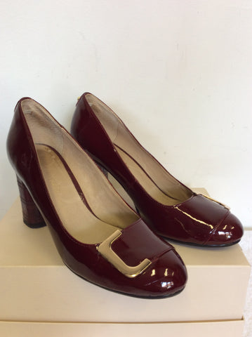 MODA IN PELLE BURGUNDY PATENT LEATHER HEELS SIZE 7/40