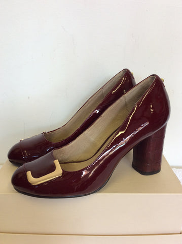 MODA IN PELLE BURGUNDY PATENT LEATHER HEELS SIZE 7/40