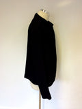 ANNETTE GORTZ BLACK RIBBED WOOL BLEND ZIP UP JACKET SIZE 42 UK 16