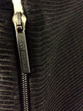 ANNETTE GORTZ BLACK RIBBED WOOL BLEND ZIP UP JACKET SIZE 42 UK 16