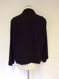 ANNETTE GORTZ BLACK RIBBED WOOL BLEND ZIP UP JACKET SIZE 42 UK 16