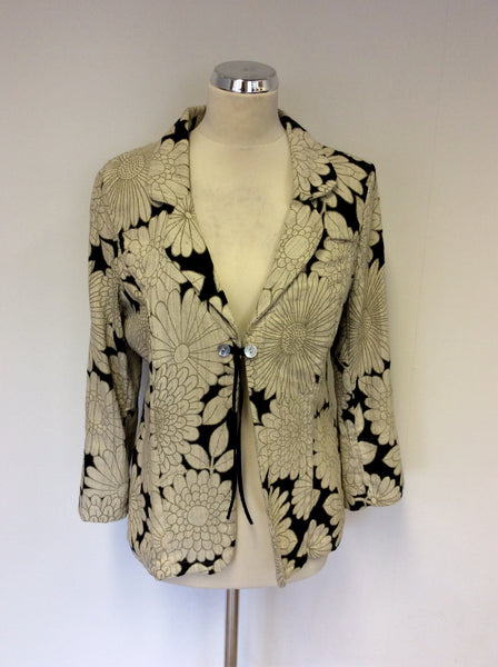 NOA NOA BLACK & CREAM FLORAL PRINT JACKET SIZE L
