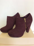BRAND NEW OFFICE BURGUNDY SUEDE SHOE /BOOTS SIZE 6/39