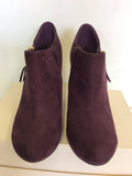 BRAND NEW OFFICE BURGUNDY SUEDE SHOE /BOOTS SIZE 6/39