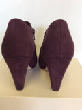 BRAND NEW OFFICE BURGUNDY SUEDE SHOE /BOOTS SIZE 6/39