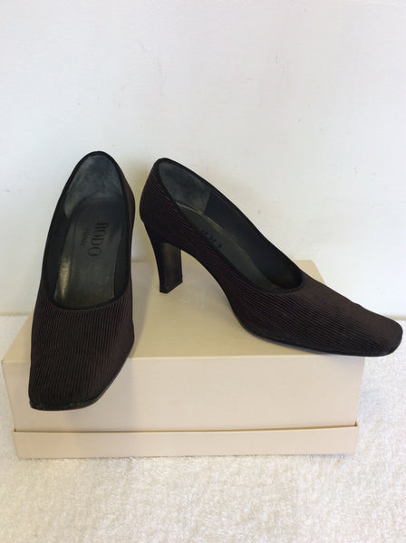 RODO BROWN FABRIC PLEATED UPPER & LEATHER HEELS SIZE  5/38