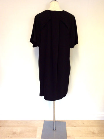 WHISTLES BLACK SHORT SLEEVE SHIFT DRESS SIZE 14