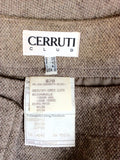 CERRUTI CLUB LIGHT BROWN WOOL BLEND LONG PENCIL SKIRT SIZE 12