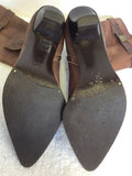 PIED A TERRE TAN BROWN LEATHER CALF LENGTH BOOTS SIZE 5/38