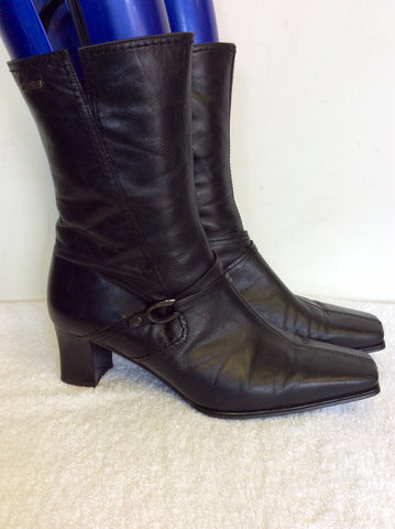 GABOR BLACK LEATHER BOOTS SIZE 7.5/41