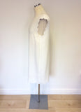 REISS VITA OFF WHITE LASER CUT OUT DETAIL DRESS SIZE 12