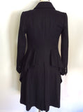 ALL SAINTS BLACK WOOL BLEND OBIA COAT SIZE 6