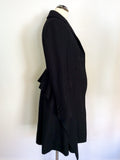 ALL SAINTS BLACK WOOL BLEND OBIA COAT SIZE 6