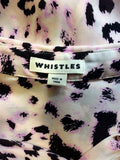 WHISTLES PINK LEOPARD PRINT SILK BLOUSE SIZE 10
