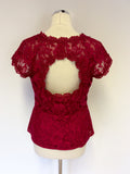 BRAND NEW COAST PREMIER RED LACE TOP SIZE 14