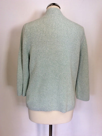 COS LIGHT GREEN CHUNKY KNIT V NECK JUMPER SIZE S