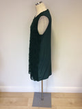 JIGSAW GREEN SILK & COTTON LACE FRONT DRESS SIZE 12