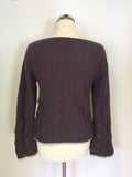 NOA NOA MULBERRY WIDE SCOOP NECK COTTON & LACE TRIM WOOL BLEND  JUMPER SIZE M