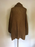 WHISTLES BROWN CHUNKY KNIT CARDIGAN SIZE 2 UK 12/14