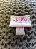 WHISTLES BROWN CHUNKY KNIT CARDIGAN SIZE 2 UK 12/14