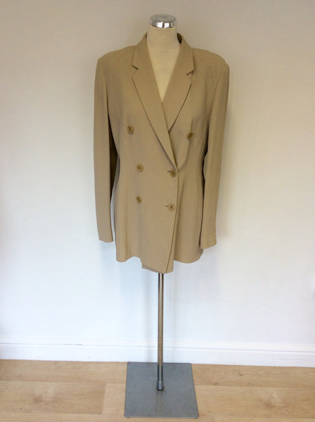 EMPORIO ARMANI BEIGE DOUBLE BREASTED JACKET SIZE 46 UK 14