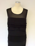 JACQUES VERT BLACK TIERED SPECIAL OCCASION SHIFT DRESS SIZE 18
