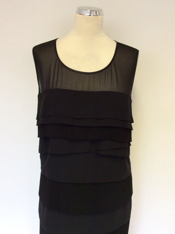 JACQUES VERT BLACK TIERED SPECIAL OCCASION SHIFT DRESS SIZE 18