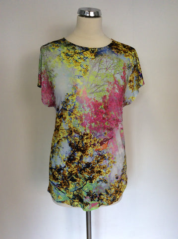 TED BAKER MULTI COLOURED FLORAL PRINT TOP SIZE 1 UK 8/10