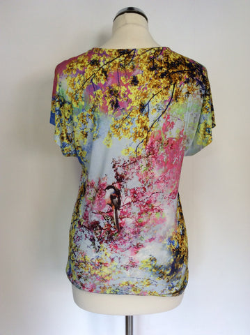 TED BAKER MULTI COLOURED FLORAL PRINT TOP SIZE 1 UK 8/10