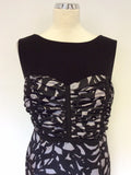 BEN DI LISI BY PRINCIPLES BLACK & GREY PRINT PENCIL DRESS SIZE 18