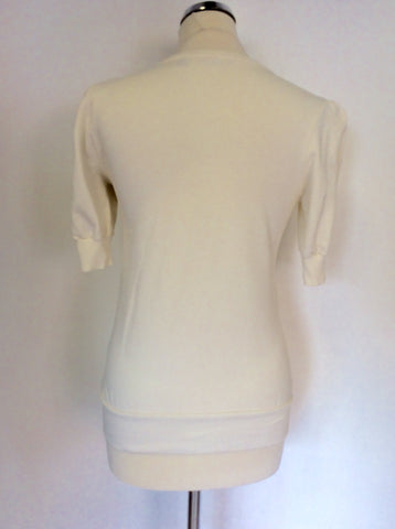 TED BAKER IVORY ZIP EDGE FRILL TRIM TOP SIZE 1 UK 8