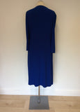 GINA BACCONI BLUE DIAMANTÉ TRIM V NECK WRAP DRESS SIZE 20