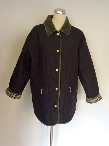 EASTEX DARK GREEN & CHECKED REVERSIBLE QUILTED JACKET SIZE 14