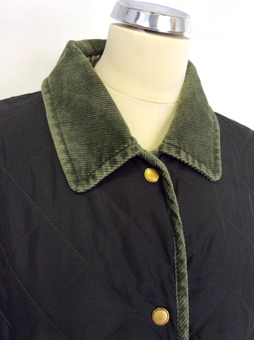 EASTEX DARK GREEN & CHECKED REVERSIBLE QUILTED JACKET SIZE 14