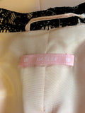 BASLER LIGHT PINK AND BLACK LACE DRESS AND JACKET SUIT SIZE 20