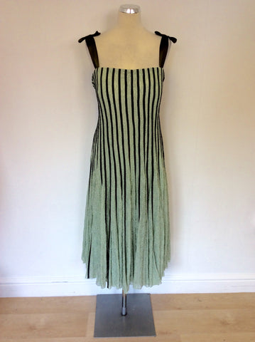 JACQUES VERT LIGHT GREEN & DARK GREY DRESS & BOLERO JACKET SIZE 20