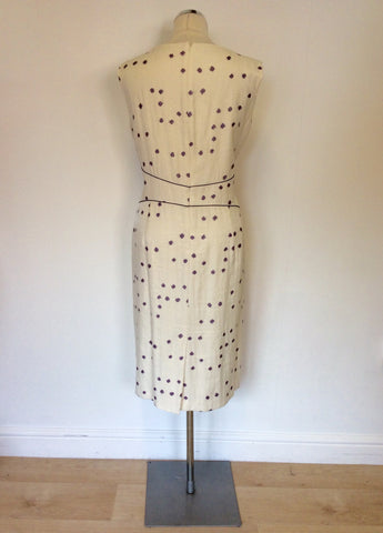 JACQUES VERTS PURPLE & IVORY DRESS & BOLERO JACKET SIZE 20