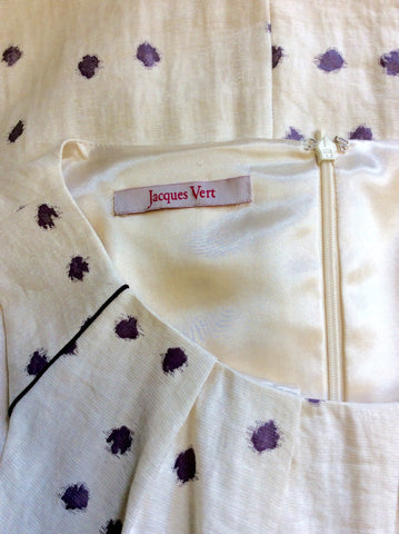 JACQUES VERTS PURPLE & IVORY DRESS & BOLERO JACKET SIZE 20