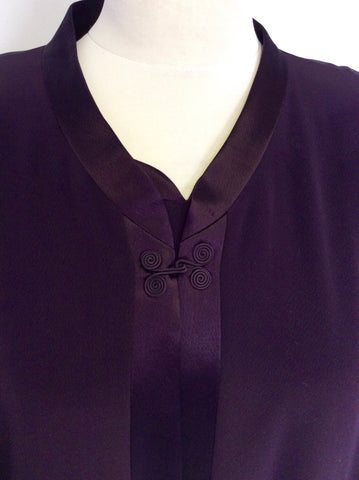 WINDSMOOR DARK PURPLE LONG JACKET, TOP AND TROUSER SUIT SIZE 18