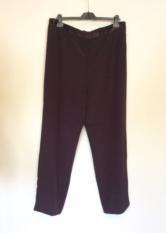 WINDSMOOR DARK PURPLE LONG JACKET, TOP AND TROUSER SUIT SIZE 18