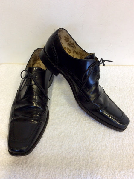 LOAKE BLACK HARRISON BLADE ALL LEATHER LACE UP SHOES SIZE 11/45.5
