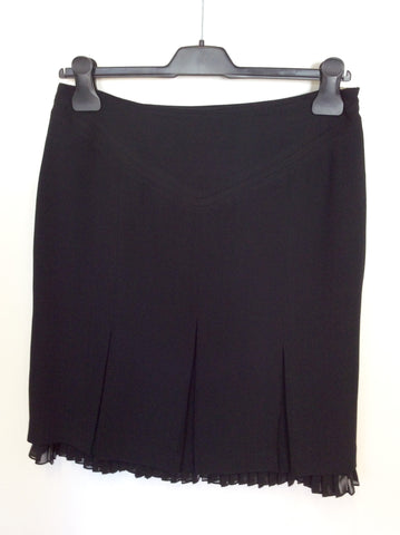 KAREN MILLEN BLACK PLEATED TRIM SKIRT SIZE 10
