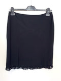 KAREN MILLEN BLACK PLEATED TRIM SKIRT SIZE 10