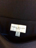 KAREN MILLEN BLACK PLEATED TRIM SKIRT SIZE 10