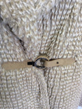 RIANI BEIGE & WHITE FAUX FUR FEEL COAT SIZE 14